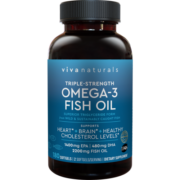 VivaNaturals深海鱼油高纯度3倍浓缩天然omega3欧米伽3软胶囊180粒