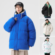 羽绒棉服男女秋冬加绒保暖连帽面包服休闲潮牌宽松情侣棉衣外套