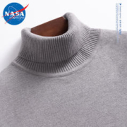 NASA ADIMEDAS 高领毛衣秋冬保暖针织衫毛线衣弹力男装上衣服长袖纯色内搭打底衫 花灰色 S