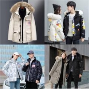 承麦 新款美式潮牌羽绒服男女潮牌ins冬季外套中长款潮流情侣装几十款合集