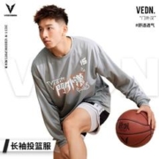 VEIDOORN 维动 长袖门外汉投篮服T恤男美式篮球训练运动跑步上衣透气网眼潮V