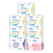ABC棉柔卫生巾亲肤干爽透气瞬吸云棉姨妈巾日夜用组合 极薄0.1组合8包76片