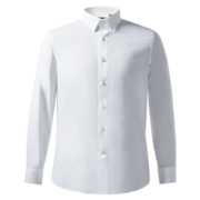 威可多（VICUTU）男士长袖衬衫商务衬衣VBW88351401 白色 180/100B