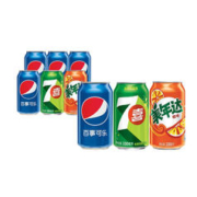 百世兴 百事可乐 百事/七喜/美年达（4+1+1）汽水可乐 混装330ml*6 整箱 百事出品