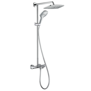 汉斯格雅（Hansgrohe） 双飞雨恒温花洒240超大顶喷带下出水龙头柯洛玛套装多功能淋浴器 旗舰款:26777-双飞雨