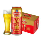 plus会员：青岛啤酒 千禧临门 10度 500ml*12听 整箱装+赠 川娃子 炭烧风味烧椒酱 230g