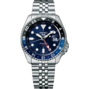 精工（SEIKO） 5号手表4R34新机芯GMT两地时显示100米防水自动机械运动休闲男表 SSK003K1