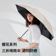 Paradise 天堂伞 黑胶三折伞防晒防紫外线遮阳伞晴雨两用伞折叠太阳伞雨伞女