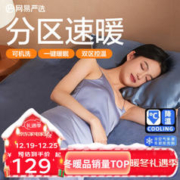 YANXUAN 网易严选 电热毯抗菌双人电褥子双温双控除螨除湿自动断电家用电暖毯子 藏青纯色 200*180cm