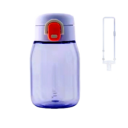 特百惠（Tupperware）易开盖嘟嘟 企鹅塑料杯儿童水杯子便携带安全锁扣 浅莓紫350ML