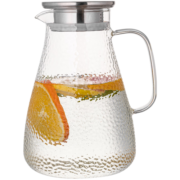 青苹果高颜值 耐热玻璃冷水壶凉水壶玻璃扎啤壶 锤纹壶1.8L 锤纹壶 1.8L