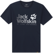 Jack Wolfskin狼爪T恤男情侣款春夏新品户外运动半袖舒适圆领印花短袖5818373 5818373-1010/宝蓝色 S 175/96A