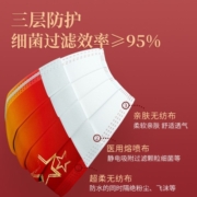 海氏海诺 一次性医用口罩 独立包装国潮我爱你中国红口罩国庆节 中国风五星红旗防尘个性口罩医用 非外科20只