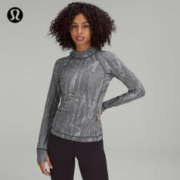 lululemon 丨&; 女士跑步长袖连帽衫 *提花 LW3FZCS 反光迷你提花石墨灰星光 6