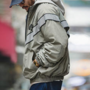 MADEN 马登 工装 ARMY飞行员夹克训练服vibe风反光连帽速干外套男潮 灰绿色