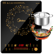 美的（Midea）电磁炉 火锅炉匀火 智能定时 十档火力 C21-WT2118（标配欧式汤锅+炒锅）