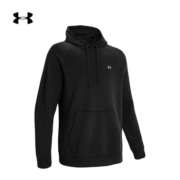 安德玛（UNDERARMOUR）秋冬Rival男子抓绒连帽训练运动卫衣1357092 黑色001 XL