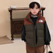 HELLO YING 温小影 美国儿童羽绒马甲坎肩外穿 军绿色 110cm