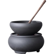 容山堂 火山石煮茶器 陶瓷电陶炉 黑茶普洱煮茶碗 温茶器陶壶
