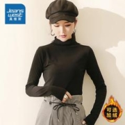 JEANSWEST 真维斯 女士打底衫韩版纯色半高领内搭套头衫上衣KPP 黑色8010-半高领加绒款 160/84A/M