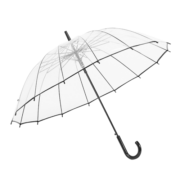 美度（MAYDU）16骨透明雨伞女长柄半自动伞两用伞情侣双人小清新直杆伞M1102