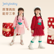 Jellybaby 杰里贝比 新年红色儿童纱裙加绒公主裙（80~140码）