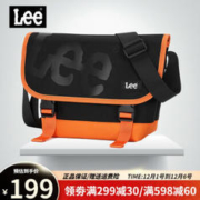 Lee 男包单肩包邮差包男士斜挎包潮流时尚学生通勤大容量13英寸电脑包 橙色标准版