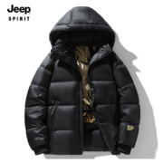 JEEP SPIRIT 吉普 白鸭绒外套黑金羽绒服 LW2399 黑金 L