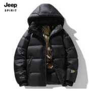 JEEP SPIRIT 吉普 白鸭绒外套黑金羽绒服 LW2399 黑金 L