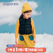 限移动端、京东百亿补贴：aqpa 羽绒背心秋冬保暖羽绒服儿童装男女童宝马甲 燕羽（黑色） 90cm