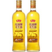鲁花高油酸花生油750ml*2 5S一级压榨花生油 食用油 高油酸