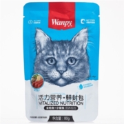 顽皮（Wanpy）鲜封包成幼猫罐头营养猫粮猫咪零食猫湿粮条 金枪鱼+银鱼80g*5包