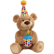 GUND生日快乐声动泰迪熊毛绒玩具气氛担当生日礼物送男女生闺蜜儿童 声动生日快乐小熊