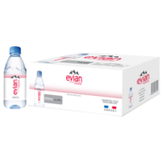 依云（evian）法国原装进口 依云矿泉水饮用水 330ml*24瓶 高端硬瓶版整箱装