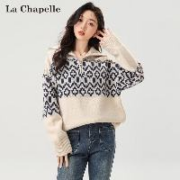La Chapelle 拉夏贝尔 女士慵懒风翻领针织开衫 均码 五款可选