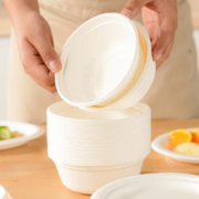 88VIP会员：MEIBAOLIN 美宝琳 一次性碗500ml*60只纸碗餐具可降解食品级餐盘加厚外带餐具