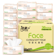 plus会员:洁柔抽纸 粉Face 3层柔韧100抽面巾纸*36包+凑单品
