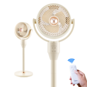 美的（Midea）空气循环扇电风扇家用立式遥控落地扇空调扇涡轮换气扇循环对流3D摇头电扇轻音低噪大风力风扇 【全屋循环 智能遥控】杏色