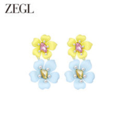 ZENGLIU ZEGL设计师秘密花园系列花朵耳环女小众设计感高级耳钉夏天耳饰品