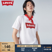 Levi's李维斯2023秋季情侣同款短袖T恤经典logo印花潮流休闲百搭时尚 白色0197 M