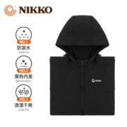 日高（NIKKO）户外软壳衣男秋冬连帽外套女防水防风加绒登山服 黑色【男款】 XL