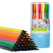 得力(deli)36色可洗水彩笔 六角笔杆儿童学生画画彩色涂色彩色笔文具生日礼物 筒装33985-36