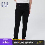 Gap 盖璞 男装秋季水洗黑色修身中腰基本款牛仔裤283704美式运动长裤 黑色 31/30
