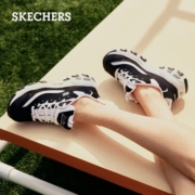 斯凯奇（Skechers）小白鞋女老爹鞋女士蕾丝休闲运动熊猫鞋黑色增高厚底11959 黑色/白色/BKW 37
