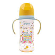 贝亲奶瓶婴儿宽口径奶瓶ppsu塑料材质新生儿第3代彩绘双把手奶瓶 330ml（LL号9-15个月）-马戏团