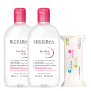贝德玛（BIODERMA）舒妍卸妆水500ml*2粉水洁肤液眼唇卸妆液敏肌护肤品送女友礼物