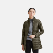 限尺码：隶玛 女带帽羽绒服中长款  XXXXL