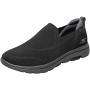斯凯奇（Skechers）男士户外简约休闲鞋夏季舒适透气飞织网面一脚蹬懒人鞋 黑色/炭灰色-038 42码
