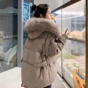 大毛领短款羽绒棉服棉衣女设计感小众2023年秋冬季新款宽松外套潮