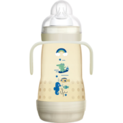 MAM美安萌PPSU奶瓶260ml 宽口径双重防胀 耐摔耐磨 带夜光把手